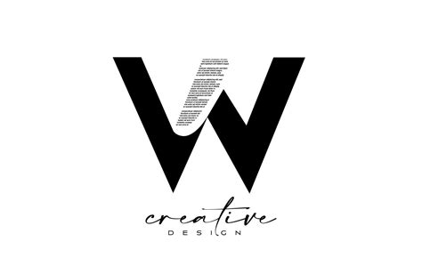 W Letter Logo Design with Creative letter W made of Black text font Texture Vector 12939518 ...
