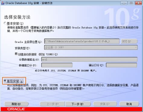 Install Oracle 的图像结果