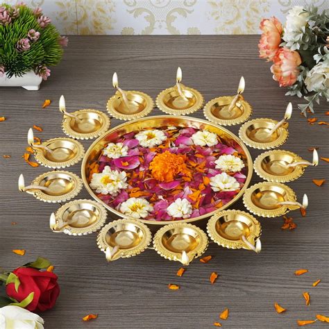 Buy Webelkart Diya Shape Flower Decorative Urli Bowl for Home ...