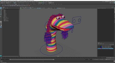 3D model Striped Sock Puppet Girl Rigged for Maya | 3D Molier International