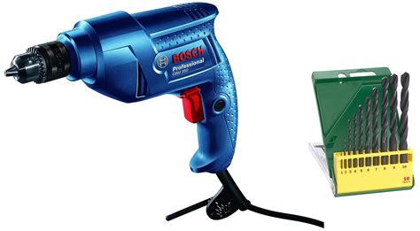 Bosch 06011A95F1 GBM 350 Professional Drill with Bosch HSS-R Metal ...
