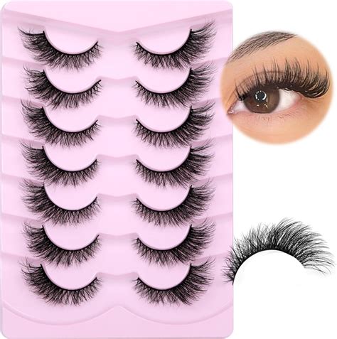 Amazon.com: Lashes Natural Look Cat Eye False Eyelashes Mink Fluffy Fox ...