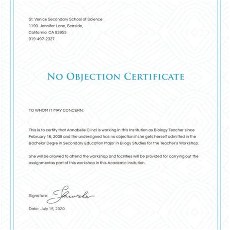 12+ No Objection Certificate Templates - PDF, DOC | Free & Premium ...