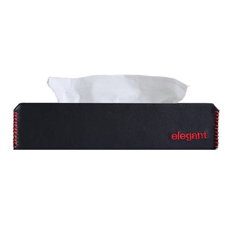 Nappa leather tissue box black and red | tissue paper box for car ...