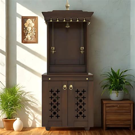 Rudralaya Teak Wood Pooja Mandap (Wenge) – DZYN Furnitures