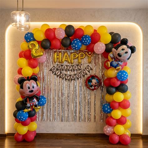 Mickey Mouse theme – Kids Birthday Party Setup | TheBalloonwala ...