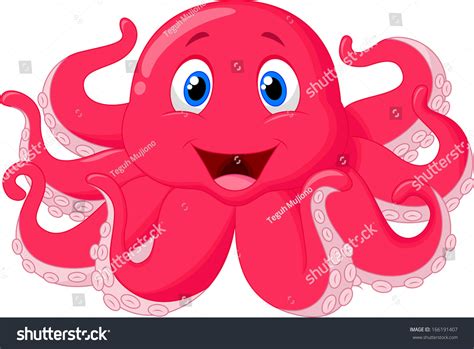 Cute Octopus Cartoon Stock Vector (Royalty Free) 166191407 | Shutterstock