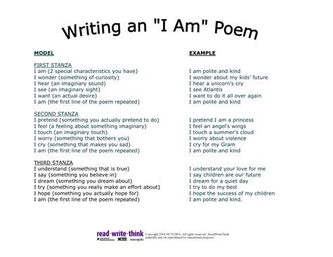 10 best i am poem printable pdf for free at printablee com – Artofit