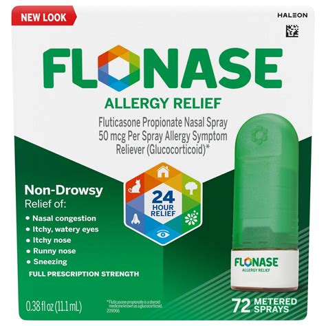 Flonase Non-Drowsy 24HR Allergy Relief Spray, 50mcg Flucticasone Propionate Ingredients - CVS ...