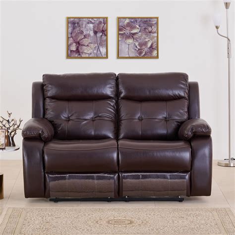 Buy Blake Half Leather 2-Seater Recliner - Dark Brown from Home Centre ...