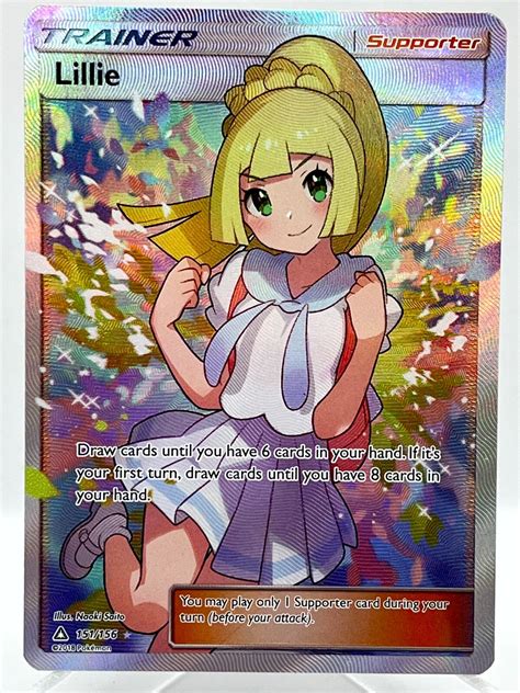 Lillie 151/156 S&M Ultra Prism Holo Full Art Supporter Pokemon TCG Card ...