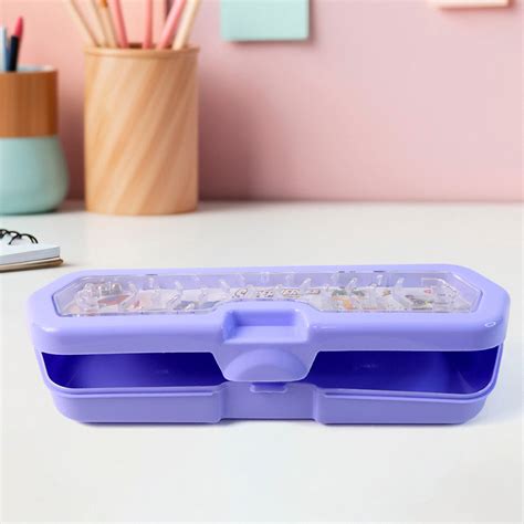 Cartoon Character Printed Plastic Pencil Box with Built-in Maze Puzzle