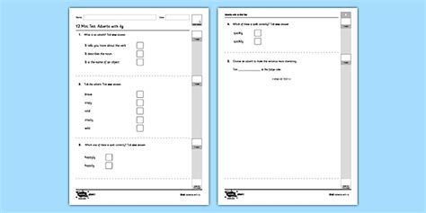 Adverbs Test | SPaG Mini Test | Twinkl English Language
