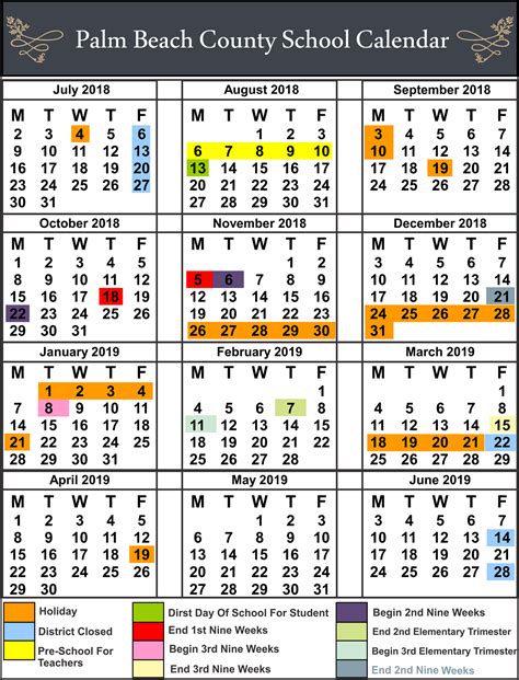 Palm Beach County School Calendar - You Calendars | School calendar ...