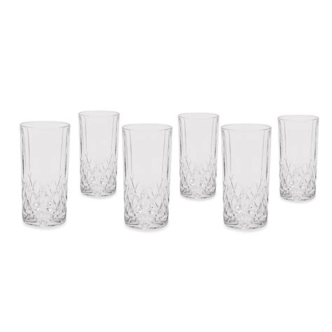 Shop Set of 6 Clear Straight Highball Glasses - at Best Price Online in ...