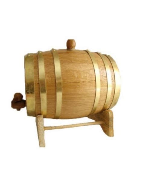 American Oak Barrel with Brass Hoops- 3 Liter or .8 Gallons