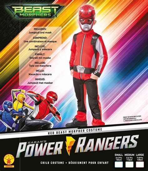 Rubie's Official Power Rangers, Beast Morphers Costume - Red Ranger ...