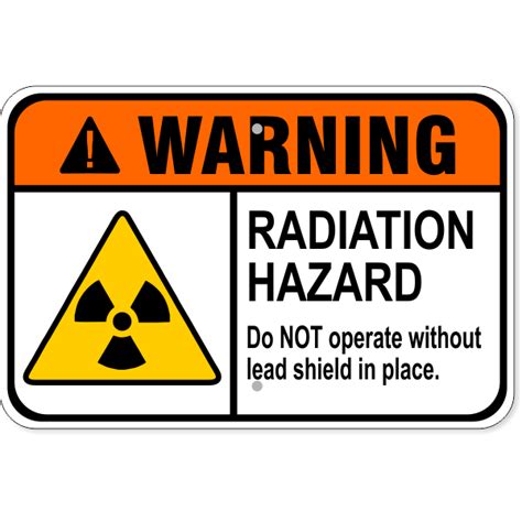 Warning Radiation Hazard Aluminum Sign | 12" x 18" | HC Brands