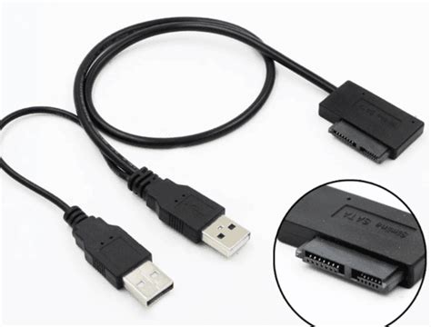 Buy SLIMLINE SATA 13 Pin to USB Y Side Angle Converter Cable Online at ...