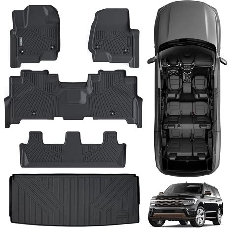 Floor Mats & Trunk mat for Ford Expedition 2018-2023 2024-8 Seats(2 Row ...