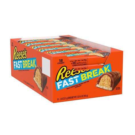 Buy REESES FAST BREAK Milk Chocolate covered Peanut Butter and Nougat ...