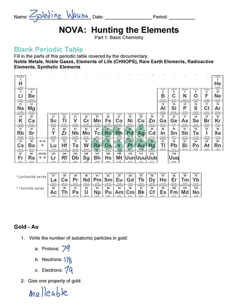 Hunting+the+Elements - Name: ________________________ Date ...