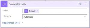 Image result for Create HTML Matrix Power Automate
