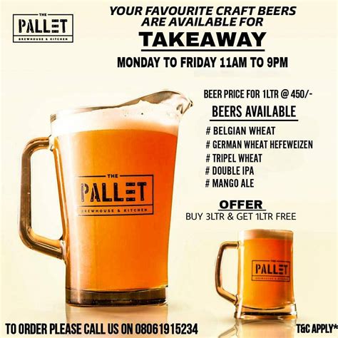 Menu at The Pallet - Brewhouse & Kitchen, Bengaluru