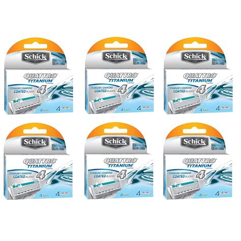 Buy Schick Quattro Titanium Razor Blade Refills for Men - 24 Cartridges ...