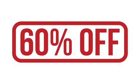 60 Percent Off Rubber Stamp. Red 60 Percent Off Rubber Grunge Stamp ...