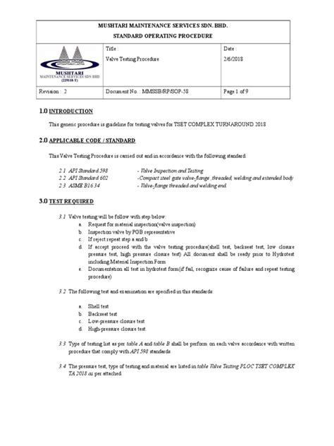Valve Testing Procedure 的图像结果