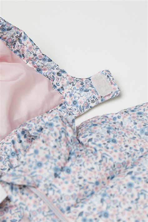 Padded hooded jacket - White/Floral - Kids | H&M IN