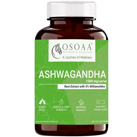 OSOAA Ashwagandha 1000mg Tablets | Stress & Anxiety Relief Supplement ...