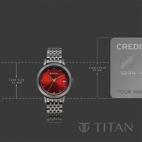 Buy Online Titan Titan Karishma Quartz Analog Red Dial Grey Stainless ...
