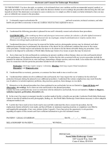 Fillable Online Gastroscopy Consent Fax Email Print - pdfFiller