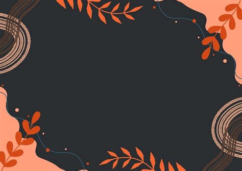 Orange red beige and brown minimalist botanical a4 landscape 1 ...