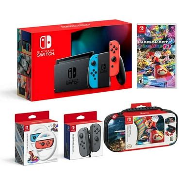 Buy Nintendo Switch Super Mario Kart 8 Deluxe Bundle: Red and Blue Joy ...