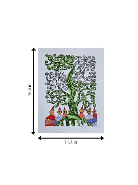 Buy Majestic Tree and Birds in Gond Art From India Online
