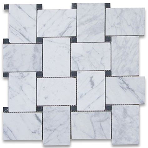 Buy Stone Center Online Carrara White Marble Large Basketweave Mosaic ...