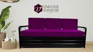 Universe Furniture Queen Size Humaiz Metal Matte Finish Black Sofa Cum ...
