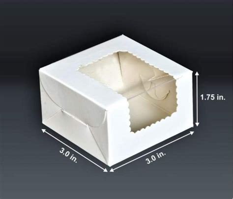 1 Brownie Box White (3" X 3" X 1.75")– Rama Packaging