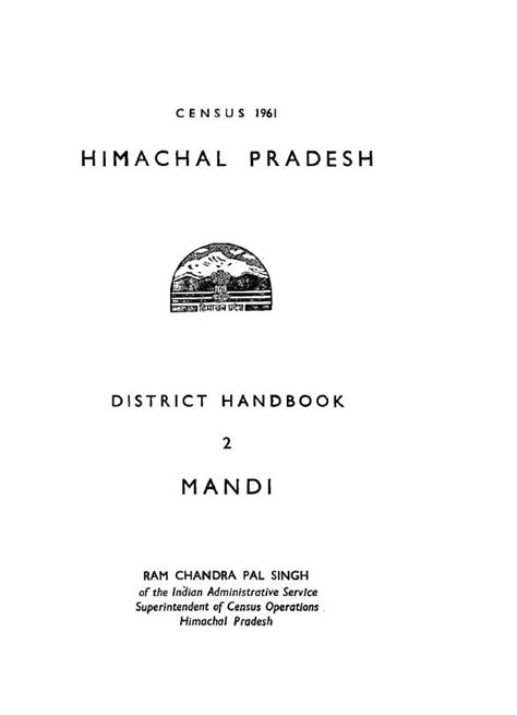 India - District Handbook, Mandi - Census 1961