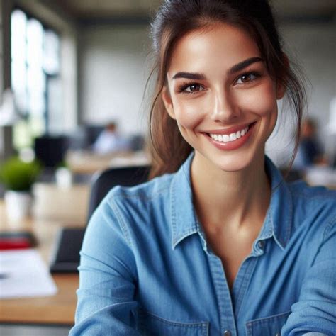 Beautiful female employee at work | Premium AI-generated image