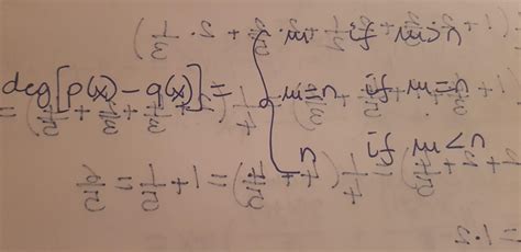 .6If deg p(x) = m and deg q(x)=n, then deg (p(x)- 4(x)] equal to ...