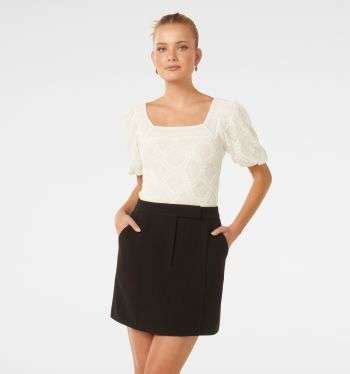 Buy Emerald Green Rachel High Neck Lace Top Online