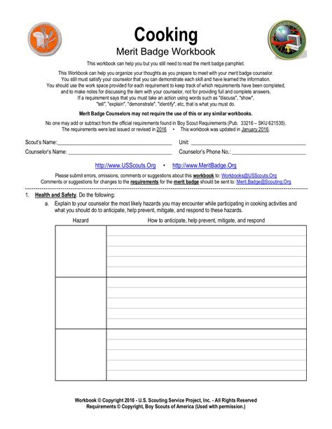 Bsa Camping Merit Badge Worksheet - Worksheets Library