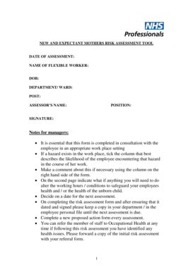 Fillable Online Risk assessment form - NHS Professionals Fax Email ...