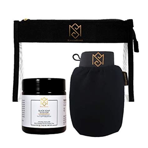 Buy MS Moroccan Black Soap and Exfoliating Glove Kit for Body Scrub ...