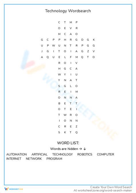 Technology Word Search Printable 的图像结果