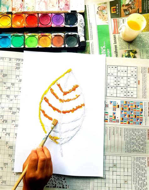 Easy Watercolor Painting with Salt - DIY Fall Salt Art